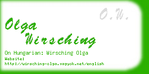 olga wirsching business card